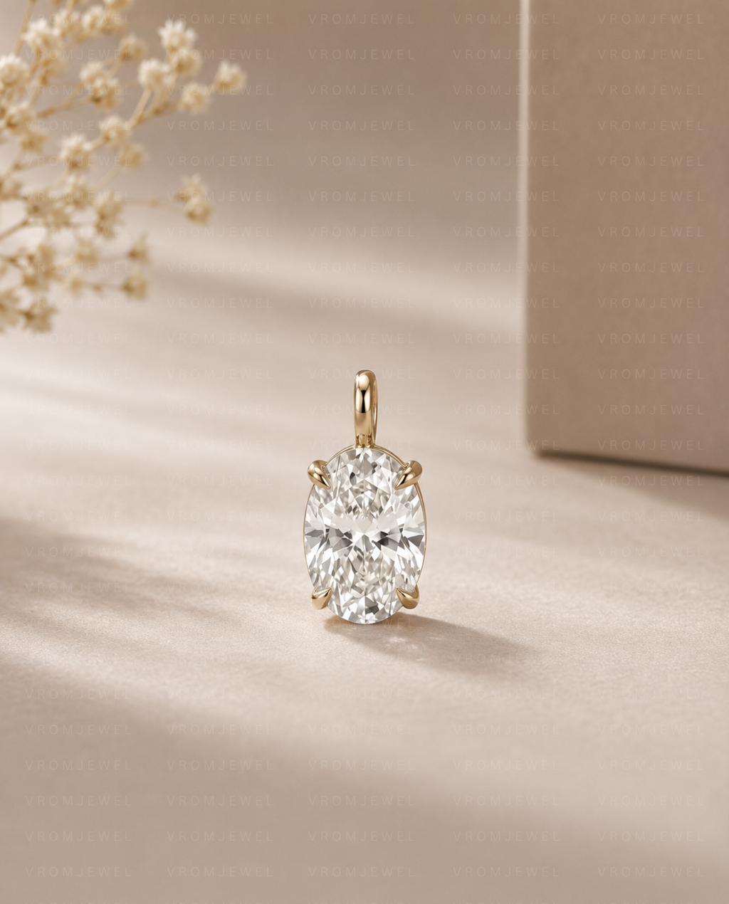 Oval Diamond Pendant Necklace, Oval Lab Grown Diamond Necklace, Solitaire Diamond Necklace, Gold Diamond Pendant, Minimalist Bridal Necklace