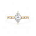 Lozenge Shape Side Baguette Pave Diamond Ring