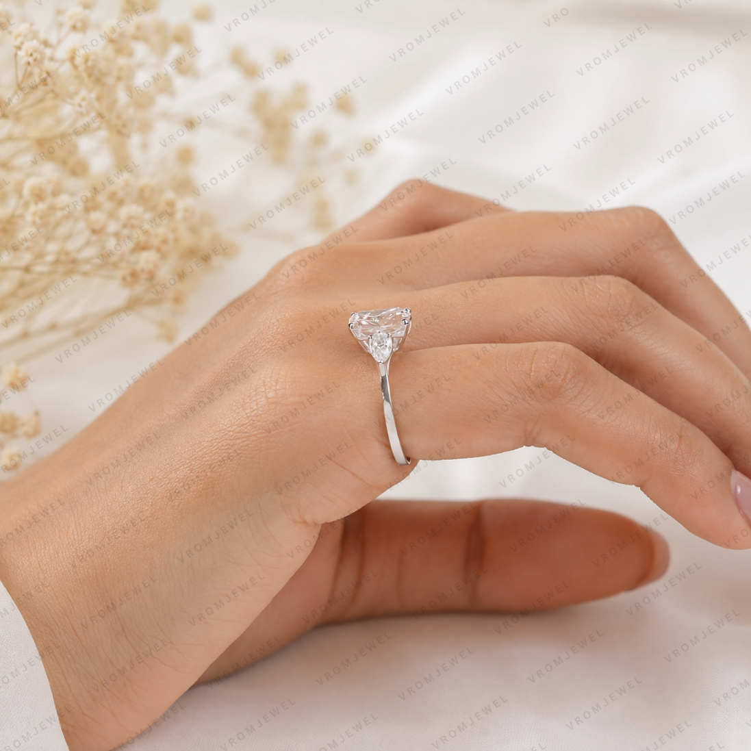 Pink Cushion Cut Lab Grown Diamond Engagement Ring, Vintage Inspired Diamond Ring, Pavé Halo Ring, 10K 14K 18K Gold