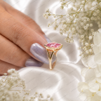 1.50 Ct Marquise Pink Lab Grown Diamond Ring, Pink Diamond Engagement Ring, Modern Marquise Solitaire Ring, Unique Gold Bridal Ring