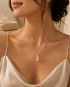 Marquise Cut Pendant Necklace | Lab Grown Diamond | 14K Yellow Gold Minimalist