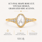Oval Rose Cut Diamond Ring