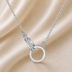 Interlocking Ring Lab Grown Diamond Necklace, Double Circle Necklace, Infinity Circle Pendant, Solid Gold Necklace, Minimalist Necklace
