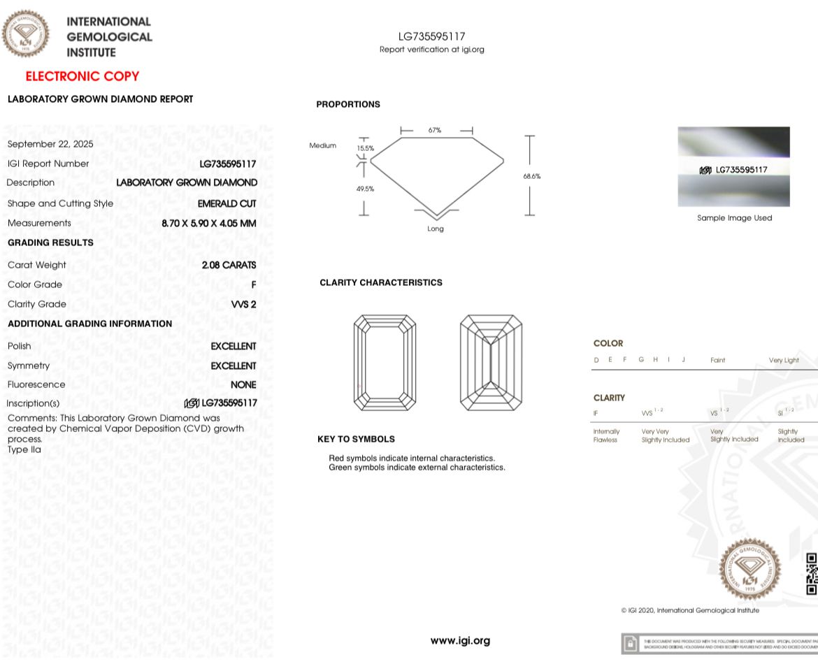 2.08ct Emerald Bar Set 5 Stone Ring with Baguette Accents