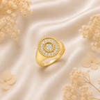 Art Deco Engagement Ring | Lab Grown Diamond | 18K Gold | F-VS Quality