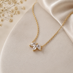 Marquise Lab Grown Diamond Necklace, Three Stone Diamond Pendant, Marquise Diamond Pendant, Solid Gold Necklace, Minimalist Diamond Necklace