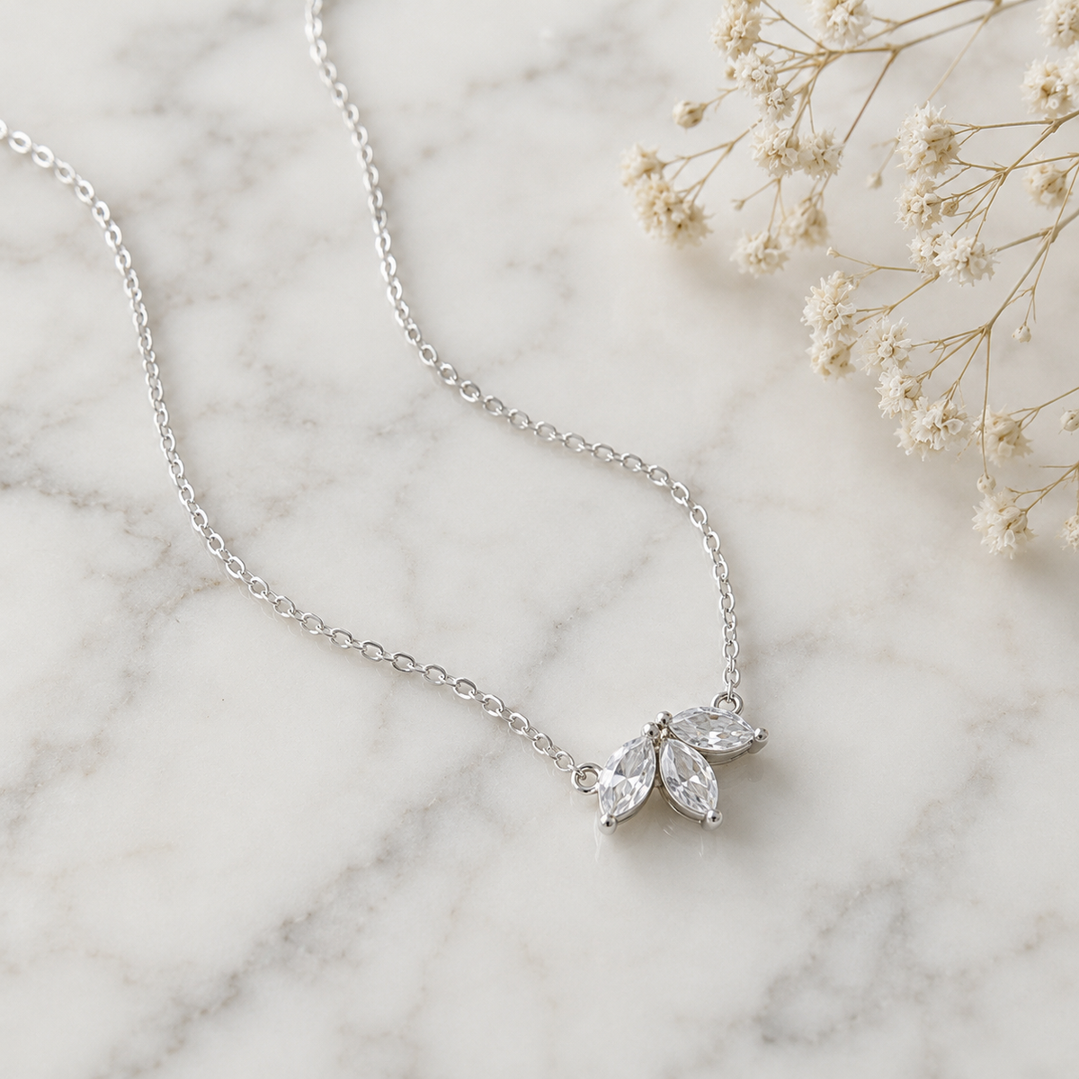 Marquise Lab Grown Diamond Necklace, Three Stone Diamond Pendant, Marquise Diamond Pendant, Solid Gold Necklace, Minimalist Diamond Necklace