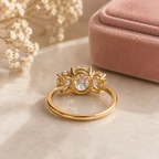 Oval Diamond Three Stone Ring, Oval Lab Grown Diamond Ring, Oval Engagement Ring, Gold Diamond Ring, Statement Bridal Ring
