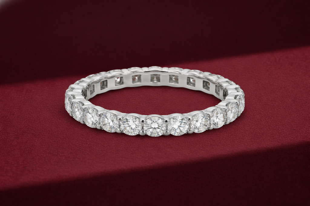 Round Diamond Stackable Band 1.50 Carat, Round Diamond Wedding Band, Pave Diamond Band, Stackable Gold Diamond Ring, Luxury Diamond Band