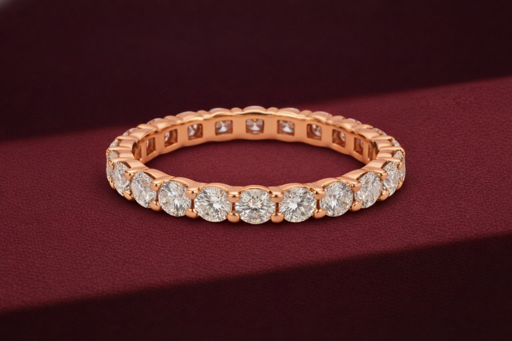 Round Diamond Stackable Band 1.50 Carat, Round Diamond Wedding Band, Pave Diamond Band, Stackable Gold Diamond Ring, Luxury Diamond Band