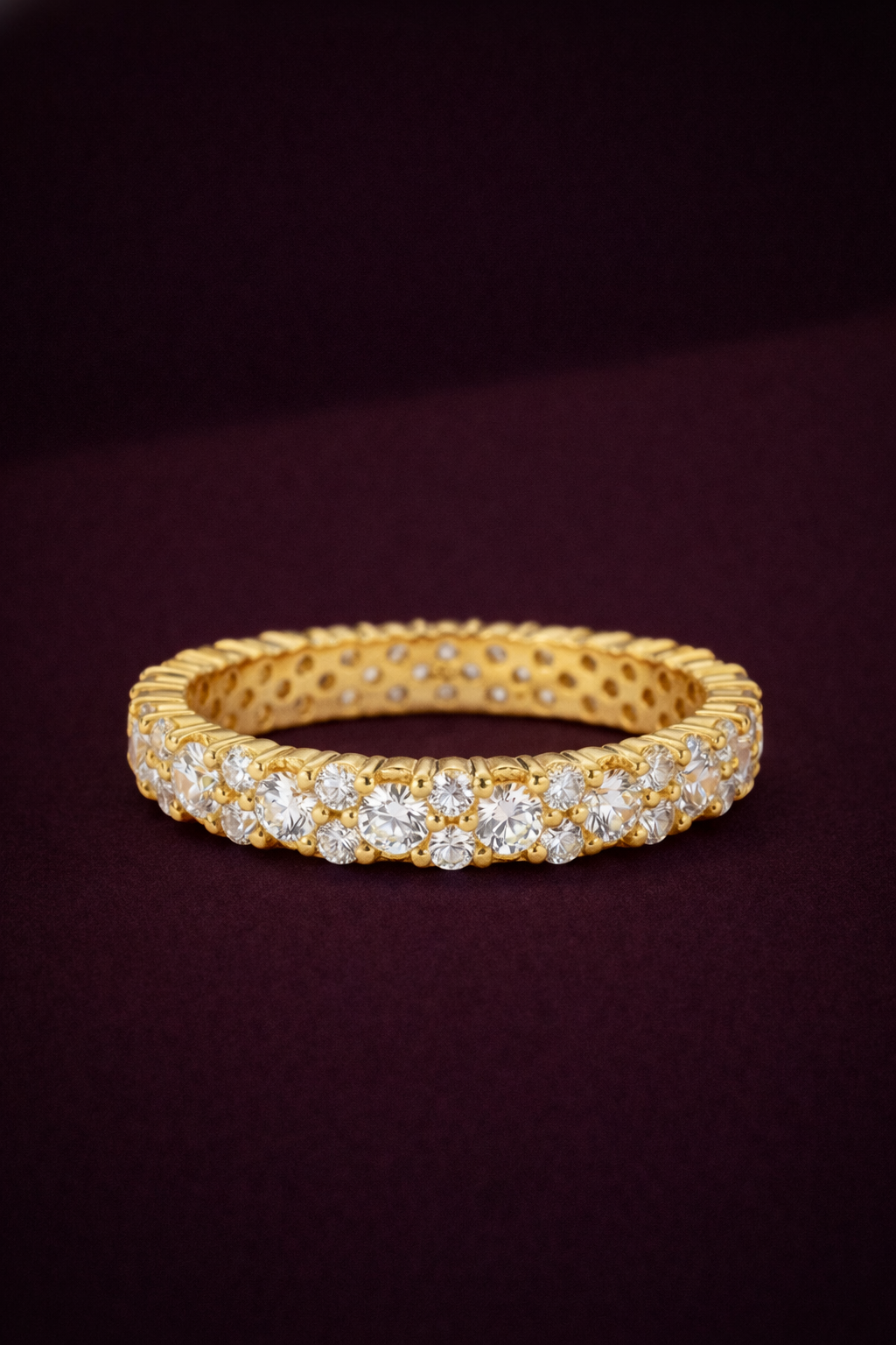 Round Diamond Eternity Band 1.20 Carat, Full Eternity Wedding Band, Round Diamond Band Ring, Stackable Eternity Ring, Gold Diamond Band