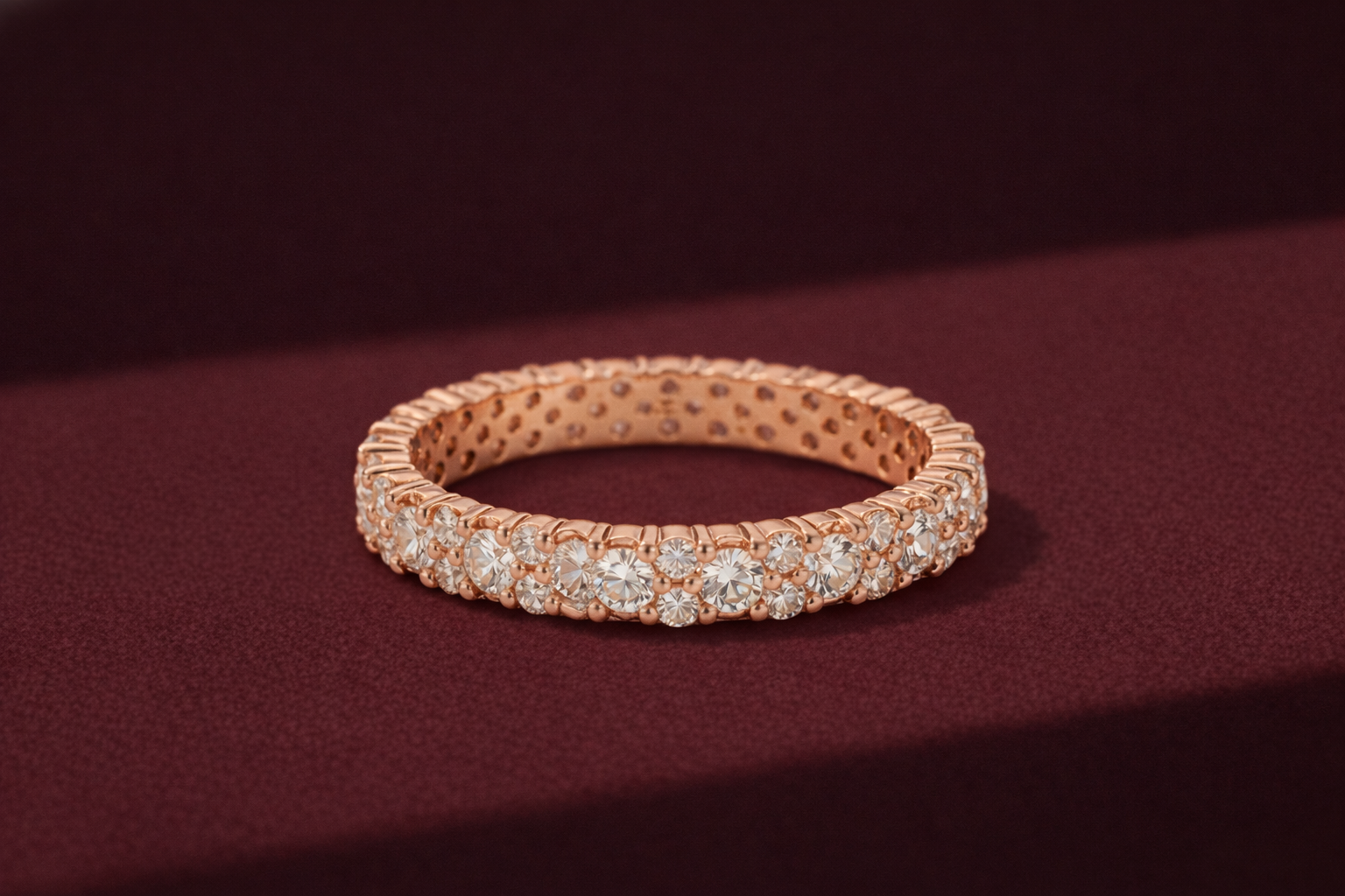 Round Diamond Eternity Band 1.20 Carat, Full Eternity Wedding Band, Round Diamond Band Ring, Stackable Eternity Ring, Gold Diamond Band