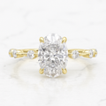 Oval Engagement Ring With Hidden Halo | Lab Grown Diamond | Hidden Halo | 14K Yellow Gold