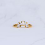 Curved Wedding Band | Lab Grown Diamond | Marquise, Pear & Baguette Stones