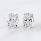 Classic Oval Stud Earrings | Lab Grown Diamond | 14K Yellow Gold Minimal Everyday Earrings
