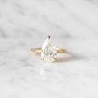 Solitaire Engagement Ring Pear | Lab Grown Diamond | 14K Yellow Gold Modern Bridal Ring
