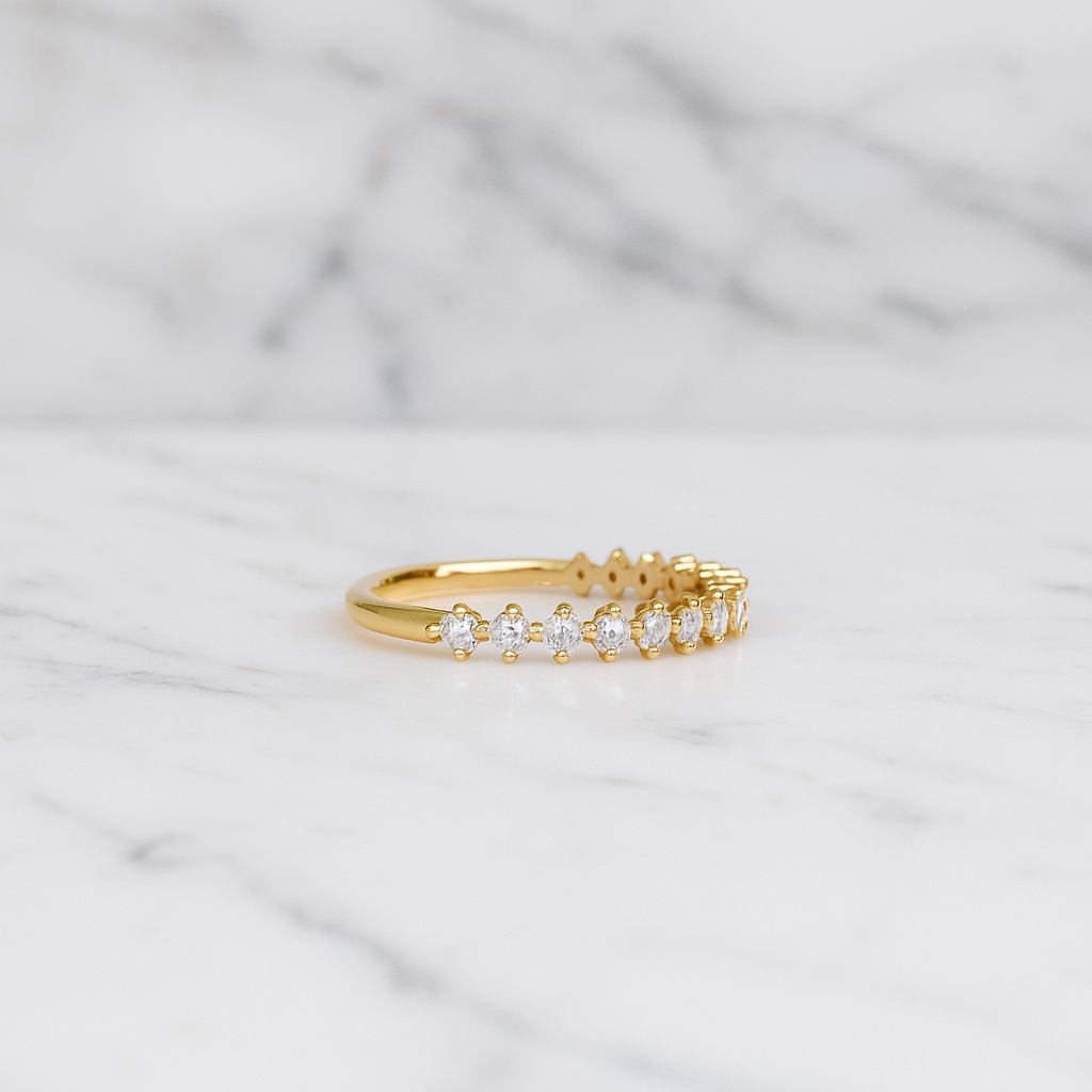 Diamond Eternity Band | Lab Grown | Solid 14K Yellow Gold Stacking Ring