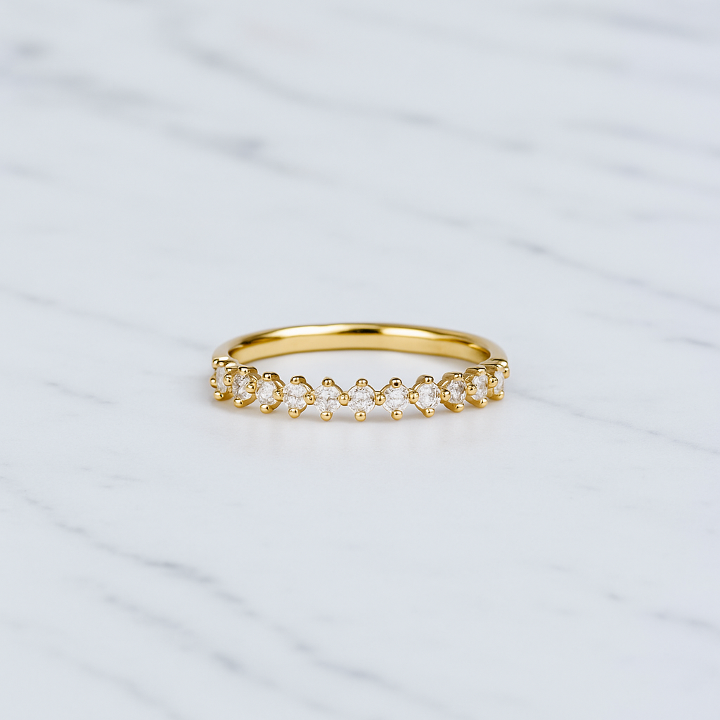 Diamond Eternity Band | Lab Grown | Solid 14K Yellow Gold Stacking Ring