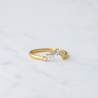 Curved Wedding Band | Lab Grown Diamond | 14K Yellow Gold | Stacking Anniversary Ring
