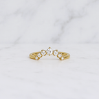 Curved Wedding Band | Lab Grown Diamond | 14K Yellow Gold | Stacking Anniversary Ring
