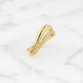 Double Wave Diamond Wedding Band | Lab Grown | 14K Gold | Stacking Ring