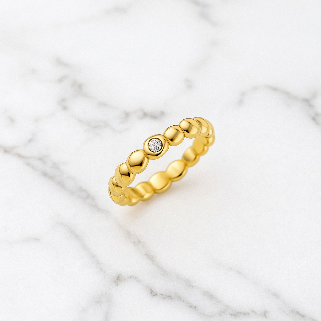 Minimalist Diamond Ring | Lab Grown | Bezel Set | 14K Yellow Gold