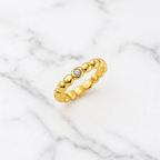 Minimalist Diamond Ring | Lab Grown | Bezel Set | 14K Yellow Gold
