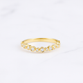 14K Gold Curve Lab Grown Diamond Ring: Bezel Set Stacking Band