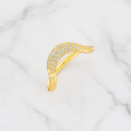 French Wave Diamond Band | Lab Grown | 14K Gold Wedding Ring