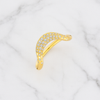 French Wave Diamond Band | Lab Grown | 14K Gold Wedding Ring