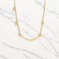 Minimal Diamond Station Necklace | Bezel Set | Lab Grown | 14K Yellow Gold