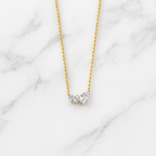 Round & Pear Lab Diamond Duo Necklace