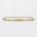 Oval Half Bezel Tennis Bracelet | Lab Grown Diamond | 14K Yellow Gold Modern Bracelet