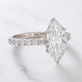 Modern Halo Marquise Engagement Ring | Lab Grown Diamond | 14K Yellow Gold Fine Bridal Ring