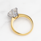 Classic Round Engagement Ring | Lab Grown Diamond | 14K Yellow Gold Two Tone Setting