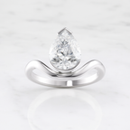 Elegant Twisted Pear Cut Ring | Lab Grown Diamond | 14K Yellow Gold Classic Style
