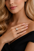 Oval Diamond Engagement Ring 2.05 Carat, Oval Diamond Ring with Side Stones,Hidden Detail Diamond Ring, Gold Engagement Ring, Lab Grown Ring