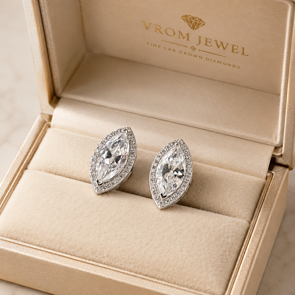 Marquise Lab Grown Diamond Stud Earrings, Marquise Diamond Earrings, Solid Gold Stud Earrings, Minimalist Diamond Earrings, Marquise Earring