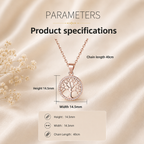 Tree of Life Lab Grown Diamond Necklace, Round Tree Pendant, Family Tree Necklace, Solid Gold Circle Pendant, Nature Inspired Necklace