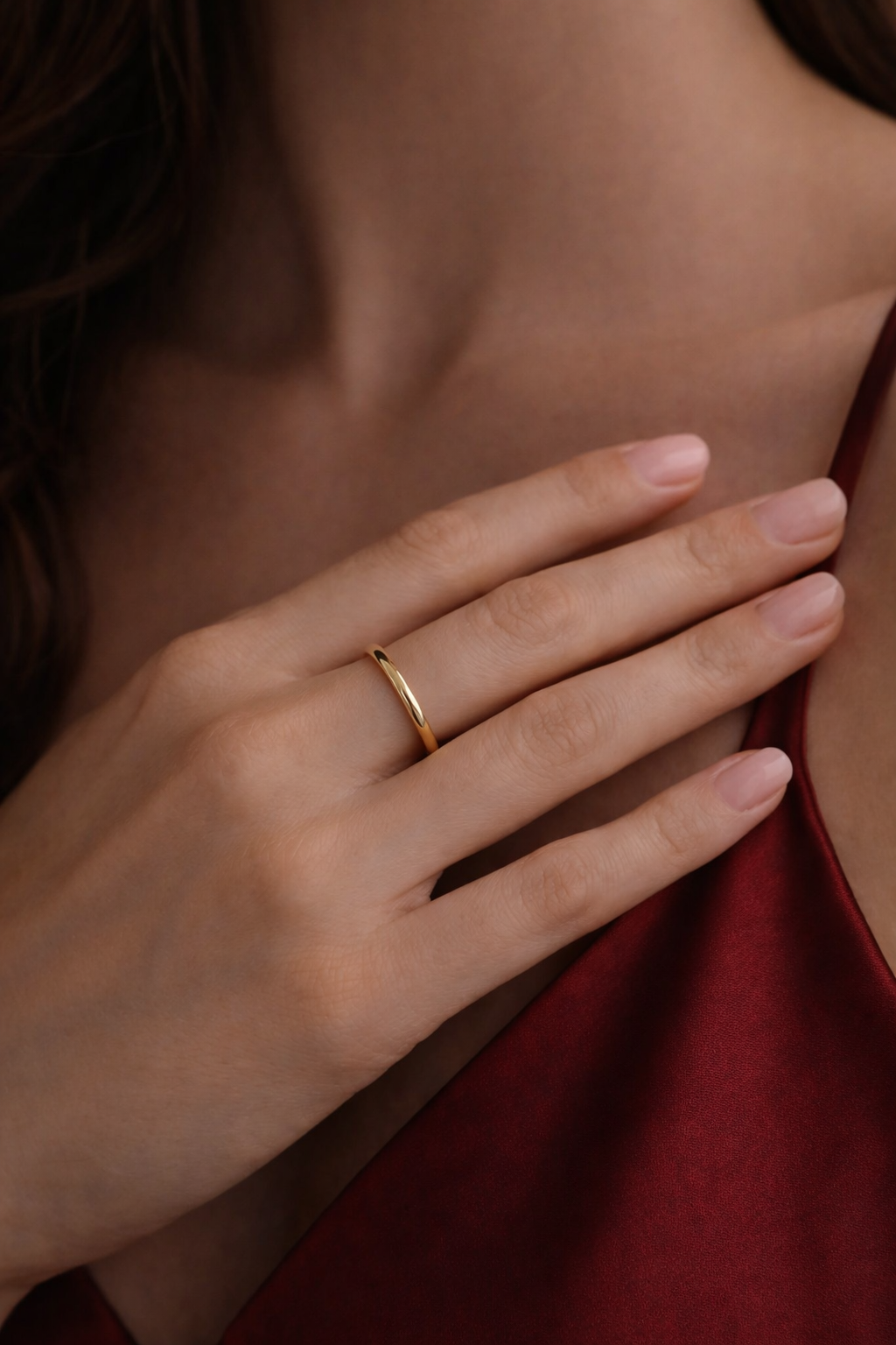 Solid Gold Stackable Band, Minimalist Gold Ring, Plain Gold Wedding Band, Stackable Gold Ring, Dainty Gold Band
