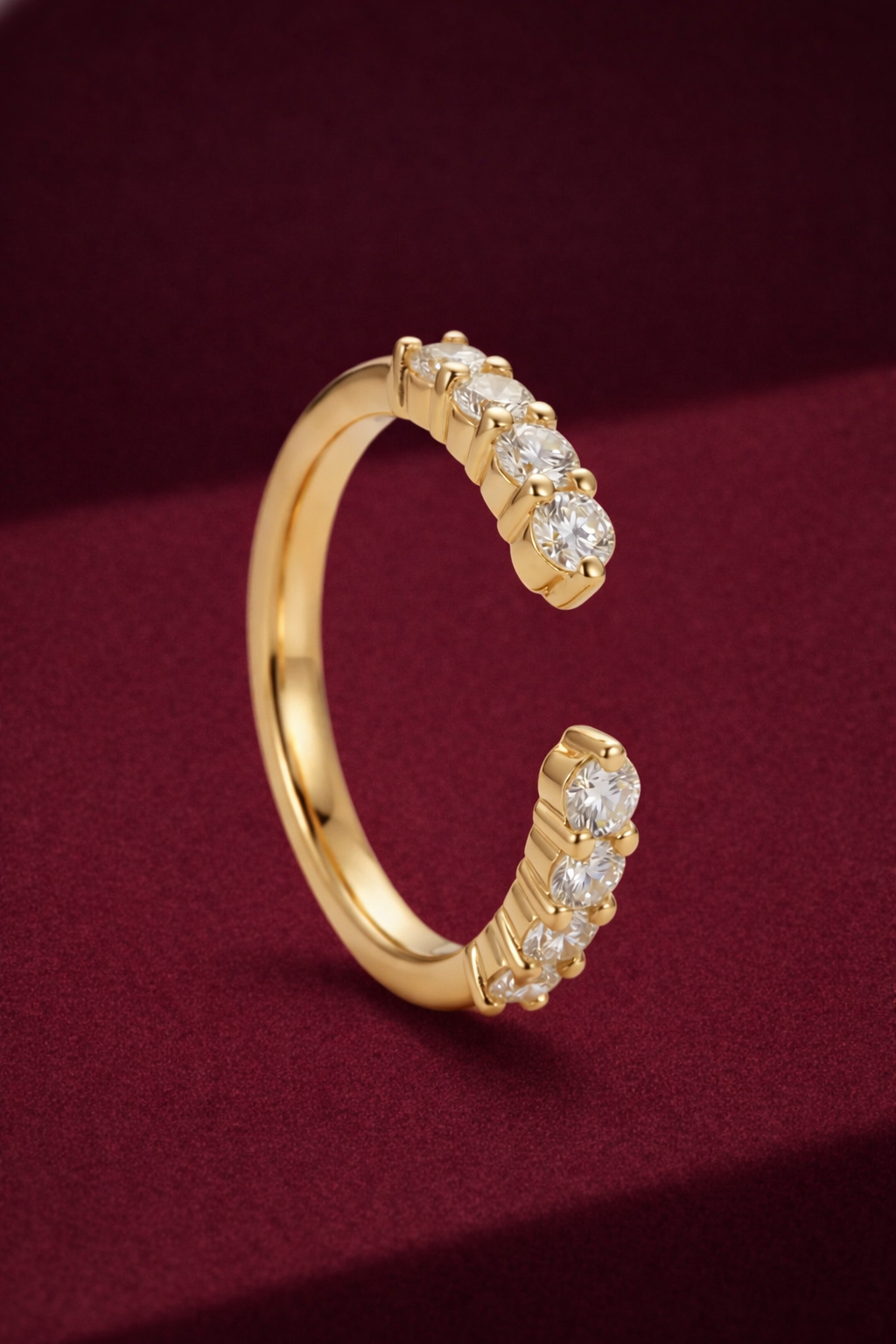 Round Diamond Stackable Band, Dainty Diamond Band Ring, Minimalist Diamond Wedding Band, Stackable Gold Diamond Band, Fine Jewelry Ring