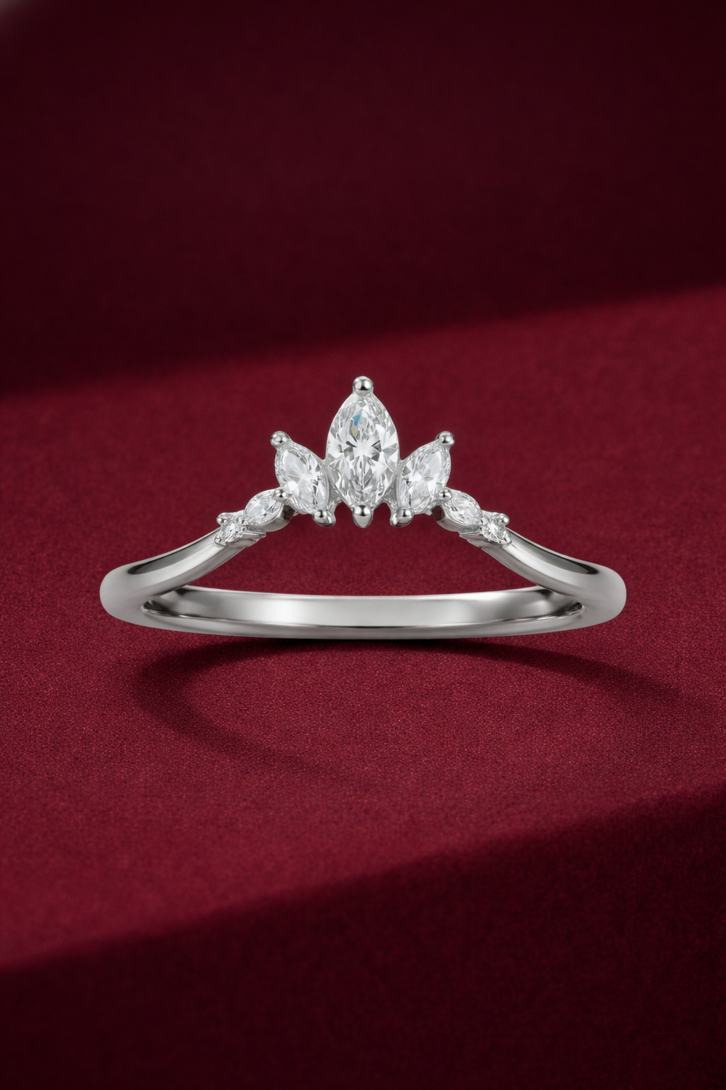 Marquise and Round Diamond Stackable Band, Mixed Shape Diamond Band, Dainty Diamond Band, Stackable Wedding Band, Gold Diamond Ring