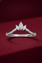 Marquise and Round Diamond Stackable Band, Mixed Shape Diamond Band, Dainty Diamond Band, Stackable Wedding Band, Gold Diamond Ring