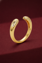 Open Cuff Diamond Band, Pave Diamond Stackable Ring, Open Diamond Ring, Minimalist Gold Diamond Band, Modern Stackable Band