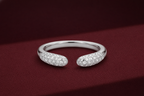Open Cuff Diamond Band, Pave Diamond Stackable Ring, Open Diamond Ring, Minimalist Gold Diamond Band, Modern Stackable Band