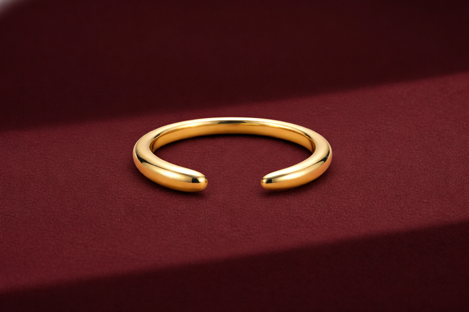 Open Cuff Gold Band, Minimalist Gold Stackable Ring, Open Gold Ring, Plain Gold Band, Modern Stackable Gold Band