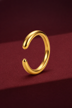 Open Cuff Gold Band, Minimalist Gold Stackable Ring, Open Gold Ring, Plain Gold Band, Modern Stackable Gold Band
