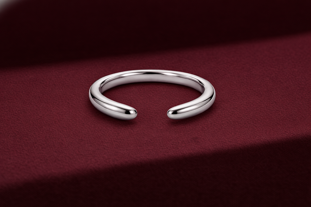 Open Cuff Gold Band, Minimalist Gold Stackable Ring, Open Gold Ring, Plain Gold Band, Modern Stackable Gold Band