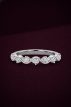 Pear Diamond Wave Band 0.35 Carat, Curved Diamond Wedding Band, Wave Stackable Ring, Unique Diamond Band, Gold Diamond Ring