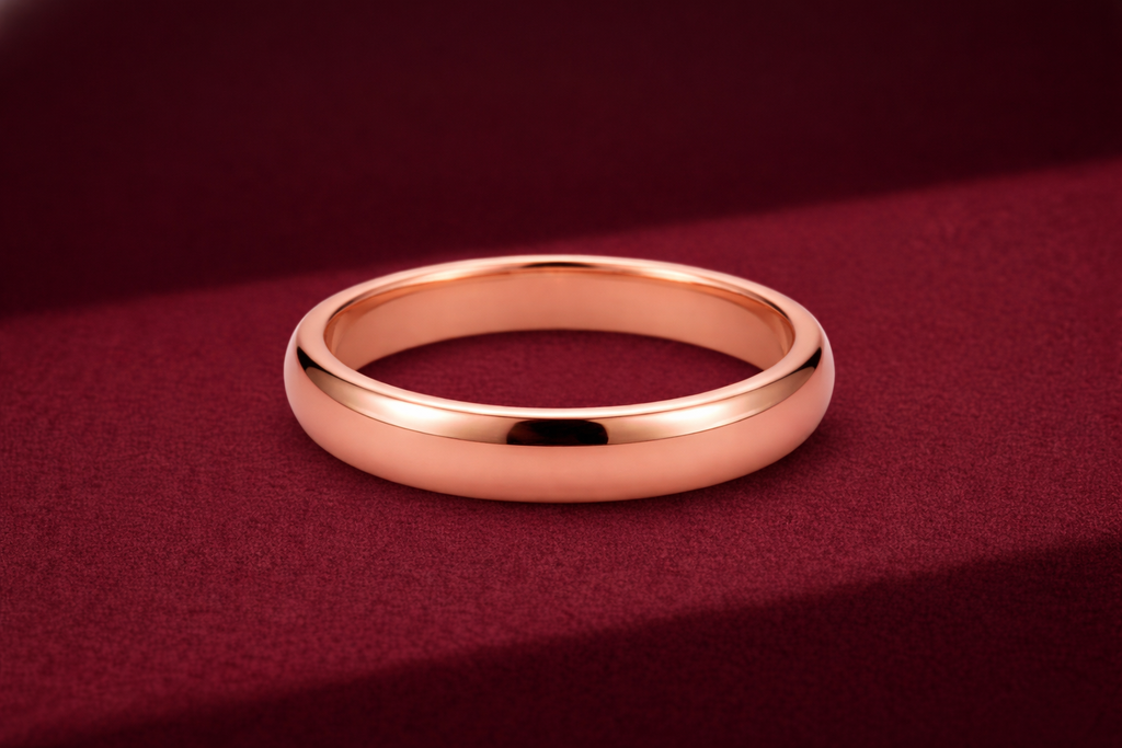 Solid Gold Band 4.2 mm Wedding Band, Minimalist Gold Ring, Classic Plain Band, Stackable Gold Ring, Unisex Wedding Ring